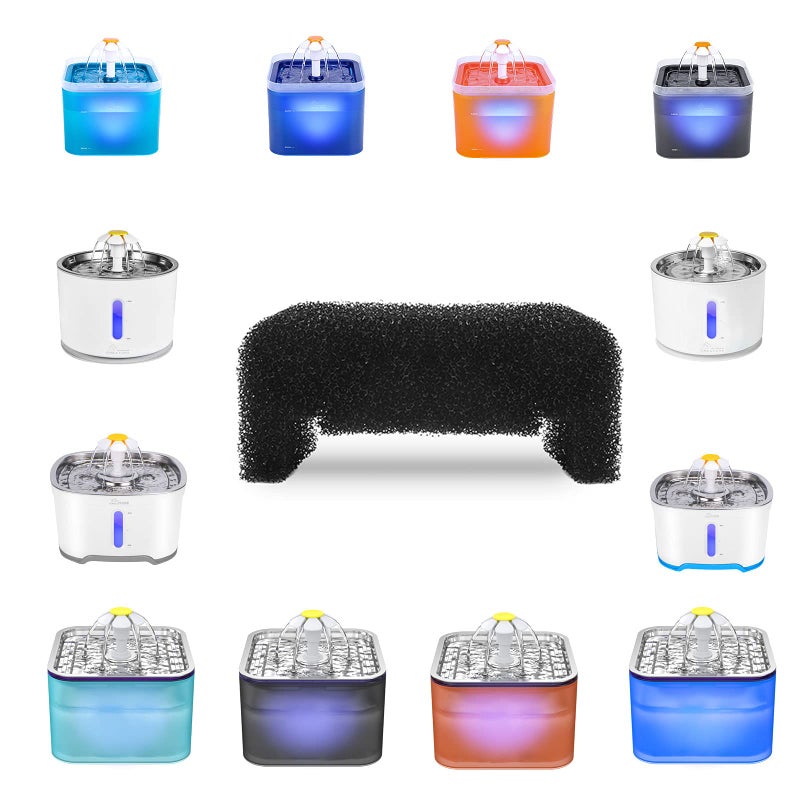 Wonder Creature Cat Fountain Filter, Sponge Foam Filter for Round and Cubic Stainless Steel Top Cat Fountain, for Crystal and 2L/67oz Pet Water Dispenser, 4 Pack - Image 2
